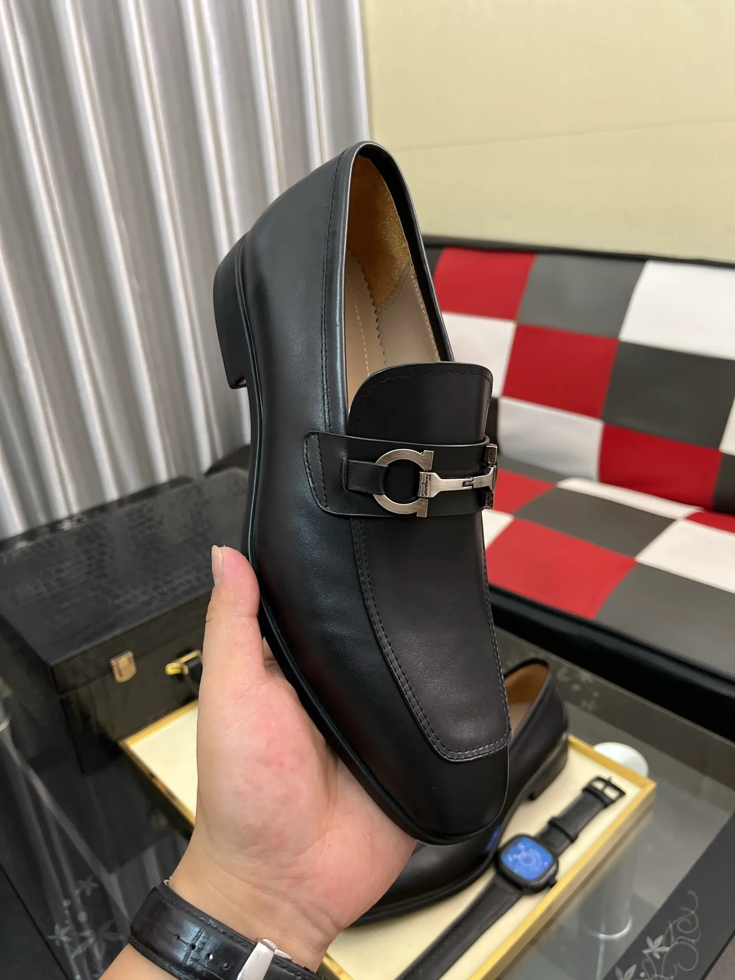 Men's shoes 💰600⌚️⌚️[Salvatore Ferragamo] Ferragamo business leather shoes, 1:1 top purchasing quality, imported selected original calfskin for the uppers, imported original soft water-dyed cowhide for the inner feet, imported original customized Italian handmade lightweight foam outsole, size: 39-44 5️⃣ options available